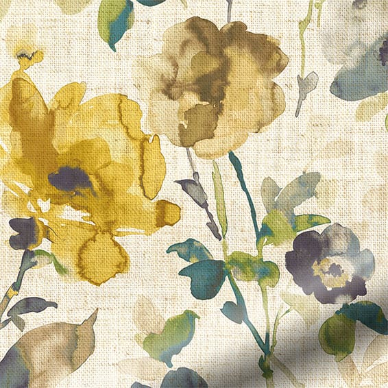 Fiori Linen Daffodil Curtains - Image 3